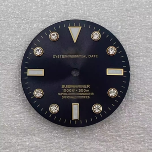 Nh35 mặt số kim cương mới mặt đồng hồ bằng thép không gỉ mặt số 28.5mm băng xanh/Xanh phát quang không thấm nước - Product Image 1