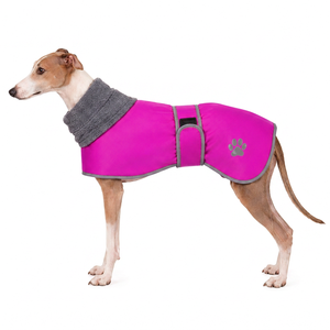 Abrigo de Invierno para Perro Greyhound, Forrado de Felpa, Ajustable, Color Gris Sólido, para Uso en Exteriores - Product Image 5