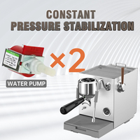 Máquina de Café Expreso Eléctrica Comercial de 220 Voltios con Molinillo y Caldera de Vapor Italiana de 9 Bares para Molienda Fresca Hecha en Italia