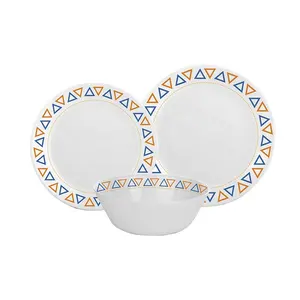 China supplier white new Heat resistant decals opal glassware plate opal glass tableware opal plate dinnerware set cake plate