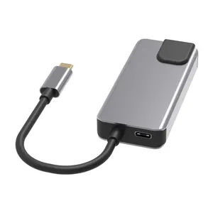 מפעל OEM 5 ב 1 USB C כדי JR45 מתאם עם USB 3.0 יציאות, פ"ד, 3.5mm אודיו ג 'ק,