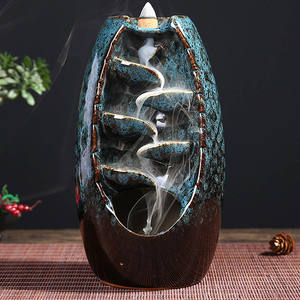 Ywbeyond الصفحة الرئيسية الديكور السيراميك تدفق الظهر مبخرة الدخان شلال ارتجاعي المحمولة مخروط البخور الموقد عصا حامل - Product Image 3