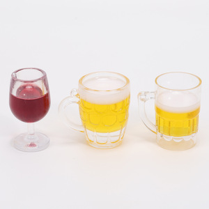 Acrylic <b>medium</b>-sized beer mug keychain, 3cm, simulated beverage/wine glass, <b>backpack</b> decoration, beer mug pendant. - Product Image 5