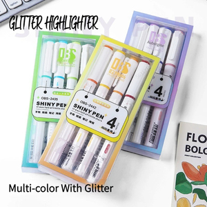 4 Couleurs/boîte Kawaii Glitter Highlighter Pen <span class=keywords><strong>Pastel</strong></span> Fine <span class=keywords><strong>Pastel</strong></span> Highlighter Marker Scrapbook Painted Stationery School Supplies - Product Image 6