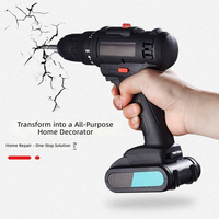 Perceuse sans fil à moteur à balais 12V/21V, lithium-ion, double vitesse, réversible, style pistolet, multifonctionnelle, perceuse électrique domestique