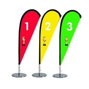 <strong>Customized</strong> Logo Printed <strong>Table</strong> <strong>Flag</strong> Teardrop Shape <strong>Desk</strong> <strong>Flag</strong> - Product Image 1