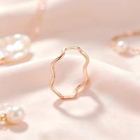 Bague ondulée irrégulière en acier inoxydable, style minimaliste, fine et empilable pour femme, en stock