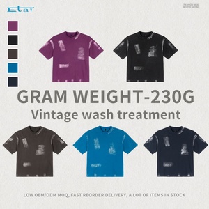 เสื้อยืดโอเวอร์ไซส์สำหรับผู้ชายเสื้อยืดซักกรดซักแบบตามสั่ง - Product Image 4