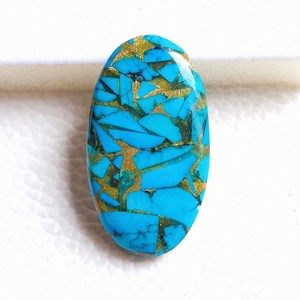 Joyería de piedras preciosas de corte ovalado turquesa Natural de alta calidad 19X33X5mm piedra preciosa azul suelta - Product Image 1