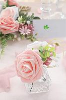 Fleurs artificielles en soie plastique, roses en mousse réalistes pour bouquets de mariage DIY, décorations de Noël, tables de fête, maison