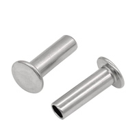 Rivet Semi-tubulaire à tête plate en acier inoxydable, bon prix, 3mm, 4mm, 6mm, 8mm, 18-8, DIN7338