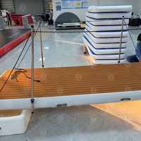 Plateforme de quai gonflable pour adultes, flotteur de lac, accès au quai de natation, passerelle avec sac de transport, pompe manuelle, kits de réparation pour yacht, bateau