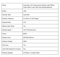 Relieuse de documents J400 pour papier A4, papier couché, colle pour reliure, pour usage de bureau