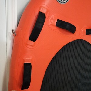 Tabla de Rescate Acuática Inflable de PVC para Buceo, 175*95cm, Tabla de Rescate con Bomba Manual y Aleta Desmontable para Salvavidas - Product Image 4