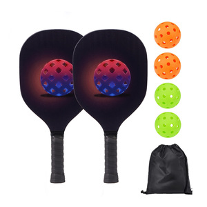 Juego de Palas de Pickleball, 10 Pelotas, Bolsa de Malla, Agarre Antideslizante, Forma Estándar, Diseño Moderno, para Adultos y Niños, 16 mm, Portátil, Tipo Panal de Abeja - Product Image 1