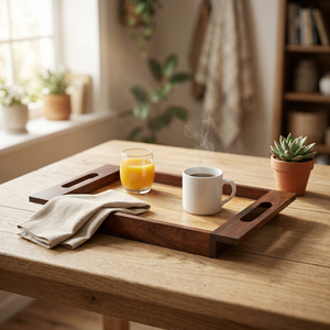 Handcrafted Eco-Friendly Durable Wooden <b>Serving</b> <b>Tray</b> for Breakfast Dining Catering Use | Mango <b>Wood</b> Sheesham <b>Wood</b> <b>Tray</b> OEM - Product Image 5