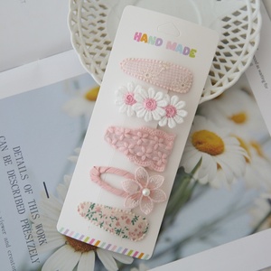 Barrettes à cheveux pour filles, pinces à cheveux en tissu avec broderie fleur de marguerite, accessoires pour cheveux faits à la main pour enfants - Product Image 3