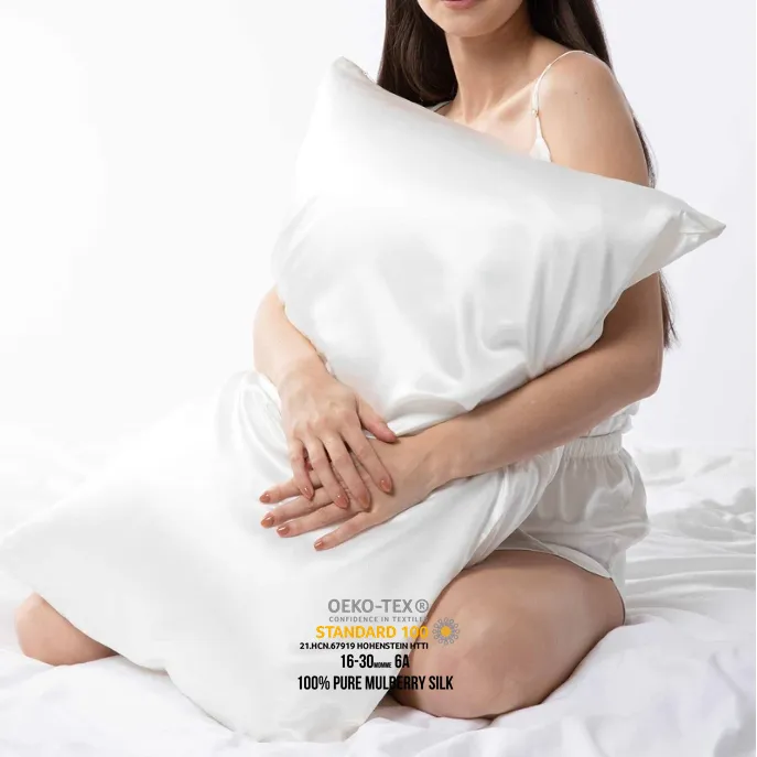 Custom Silver Ion Mulberry Silk Pillowcase 22Momme Grade 6A 100% Pure Silk ODM/OEM Silk Pillow Case