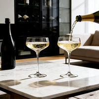 Verres à cocktail larges rétro élégants faits à la main avec logo personnalisé, réutilisables pour les fêtes et les mariages