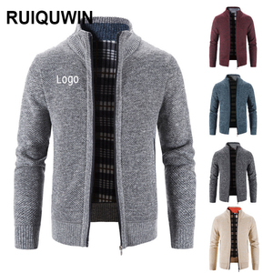 RUIQUWIN 2025 Nouvelle veste décontractée en tricot pour <span class=keywords><strong>homme</strong></span>, automne-hiver, douce et chaude, à manches longues, avec col montant, <span class=keywords><strong>manteau</strong></span> épaissi - Product Image 1