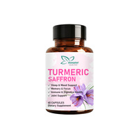Capsules de curcuma et de safran OEM ODM pour le sommeil et l'humeur, avec extrait de safran 0,3% Safranal