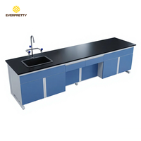 Table de laboratoire scolaire en résine de haute qualité, résistante à la corrosion, mobilier de laboratoire moderne, plan de travail avec évier pour étudiants