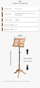 Soporte de <span class=keywords><strong>música</strong></span> ajustable de concierto de madera portátil a precio de fábrica para instrumentos musicales - Product Image 3