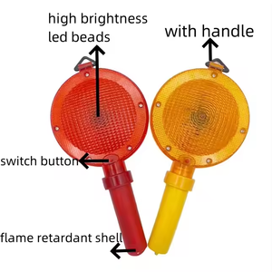 Lampe de signalisation LED pour cône de signalisation, cône de circulation lumineux clignotant, lampe solaire pour cône de signalisation, bâton de signalisation d'urgence portatif - Product Image 4