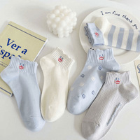 Chaussettes courtes pour femmes, motifs de dessins animés, style coréen, mignonnes et polyvalentes, chaussettes bateau à coupe basse, printemps/été