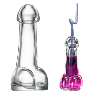 Hen Party Creative design funny Penis Shot glasses Cocktail Wine Glass For Parties night KTV Night show Penis shape glass cup