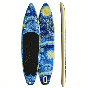 Planche de Stand Up <span class=keywords><strong>Paddle</strong></span> Gonflable Collection Classique : Œuvre Impressionniste pour Amateurs de l'Océan - Ciel Nocturne Vibrant et Tourbillonnant - Product Image 1