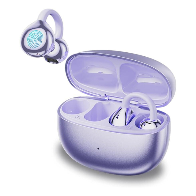 AI Translator Earbuds Real Time 3-in-1 Translation Touch Screen 144 Languages Accents Open-Ear Clip-On Design Travel Business