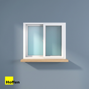 หน้าต่างบานเลื่อนคู่ PVC รุ่น HOFFEN PRO ขนาด 150x110 ซม. สีขาว สำหรับใช้งานภายนอกอาคาร เหมาะสำหรับโรงแรม บ้านพักตากอากาศ ป้องกันลม ทนทานตลอดอายุการใช้งาน ใช้ได้กับห้องครัวและทางเข้า - Product Image 3