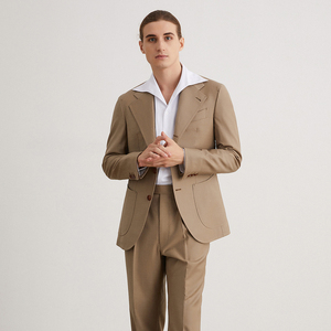 CMT Costume complet en toile entièrement fait à la main Costumes sur mesure Costumes personnalisés Ensemble de costume italien pour homme sur mesure avec double couture à la main - Product Image 6