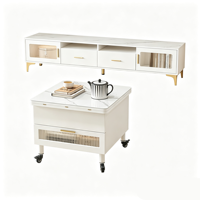 Table d'appoint multifonctionnelle convertible pour café et repas, table relevable à roulettes avec tiroir de rangement, pliable, pour canapé et salon