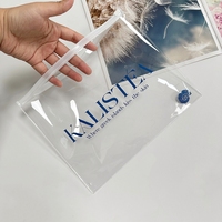Sac à fermeture éclair personnalisé épais de haute qualité pour vêtements, pochette cosmétique de luxe, sac d'emballage transparent avec fermeture éclair, sac en plastique avec logo