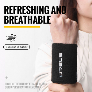 أساور معصم رياضية بالجملة من WRELS، أساور ماصة للعرق للصالة الرياضية وكرة السلة والجري، أساور معصم مرنة عالية الجودة للتنس - Product Image 5
