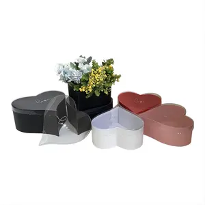 Spot PVC trasparente semplice a forma di cuore Set tre scatole regalo scatola regalo fiore con confezione regalo a mano