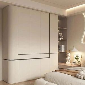 Armoires en bois de haute qualité au design moderne personnalisable, durables et robustes, armoires de chambre à coucher, porte en MDF, gain de place pour les villas - Product Image 3