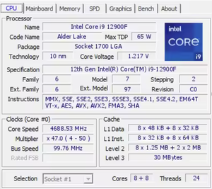 Ventilateur de processeur de bureau ATX double DDR5 pour processeurs Intel Core i9-<span class=keywords><strong>12900F</strong></span>, i9-12900, i9-12900KF, i9-<span class=keywords><strong>12900K</strong></span>, i9-12900KS, 16 cœurs, 2,40 GHz, 30 Mo, LGA1700, 65 W - Product Image 2