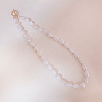 Collier vintage punk Lucy Jewelry, best-seller, plaqué or 14 carats, perle d'eau douce baroque naturelle 9-10 mm, qualité AAAAA