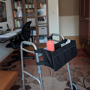Patient Walker <b>Basket</b> with Cup Holder <b>for</b> Senior Injured People Large Capacity Folding Bag Walker <b>Storage</b> <b>Basket</b> Organizer - Product Image 6