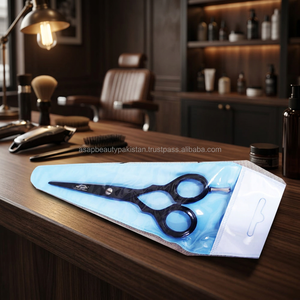 Ciseaux de barbier professionnels écologiques multi-couleurs en acier inoxydable à haute teneur en carbone, tranchants, pour droitiers, à long manche, équipement de salon - Product Image 2