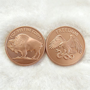 Pièce de monnaie artisanale en cuivre de collection haut de gamme personnalisée, motif buffle, élégante, 1 oz, spécifications <span class=keywords><strong>d</strong></span>étaillées, relief, cadeau idéal, souvenir - Product Image 2