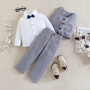 <span class=keywords><strong>Baby</strong></span> <span class=keywords><strong>Boy</strong></span> Kleding Geschikt Voor Doop Formal Party Jumpsuit <span class=keywords><strong>Set</strong></span> - Product Image 4