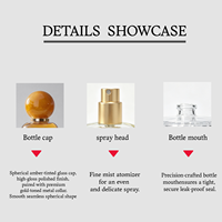 Flacon de parfum en verre transparent pour homme, design luxueux et nouveau, 30 ml, 50 ml, 100 ml, rond, facile à sertir, flacon de parfum vide avec bouchon en résine