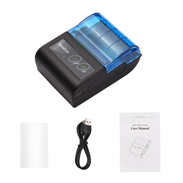 Bisofice Portable Mini Thermal Printer 2 Inch Wireless USB Receipt Bill Ticket Printer