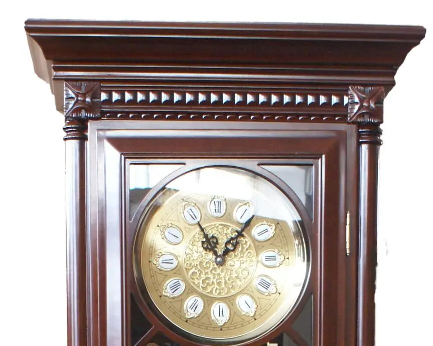 Traditional timepiece distressed antique Heirloom Record Document to ensure quality authenticity Wooden Floor Grandfather clock