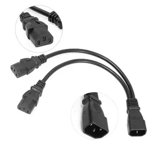 Cabo adaptador de alimentação, 3m cei 320 c20 macho 14 awg para dual 2x c13 cabo fêmea divisor y 2m 1.8m 18awg extensão ups cabo de alimentação com fechamento