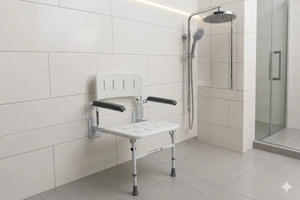 <b>Bathroom</b> Folding <b>Stool</b> Wall-Mounted Seat With Legs With Armrest Shower <b>Stool</b> Wall <b>Stool</b> - Product Image 2